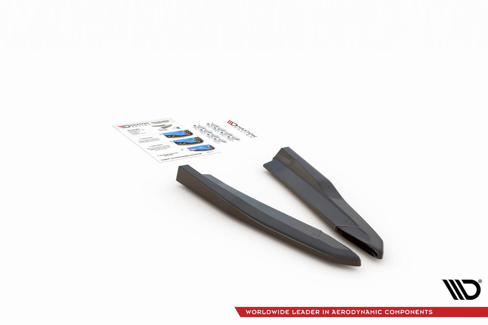 Extensii laterale Maxton Design versiunea 3 pentru bara spate RS a Skoda Octavia (dupa 2020), culoare carbon