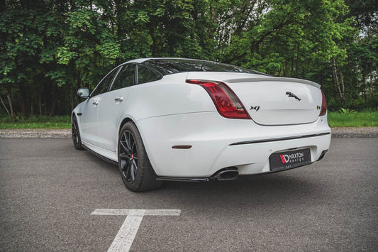 Praguri laterale Maxton Design pentru bara spate a Jaguar XJ X351 (2009-2019), negru lacuit