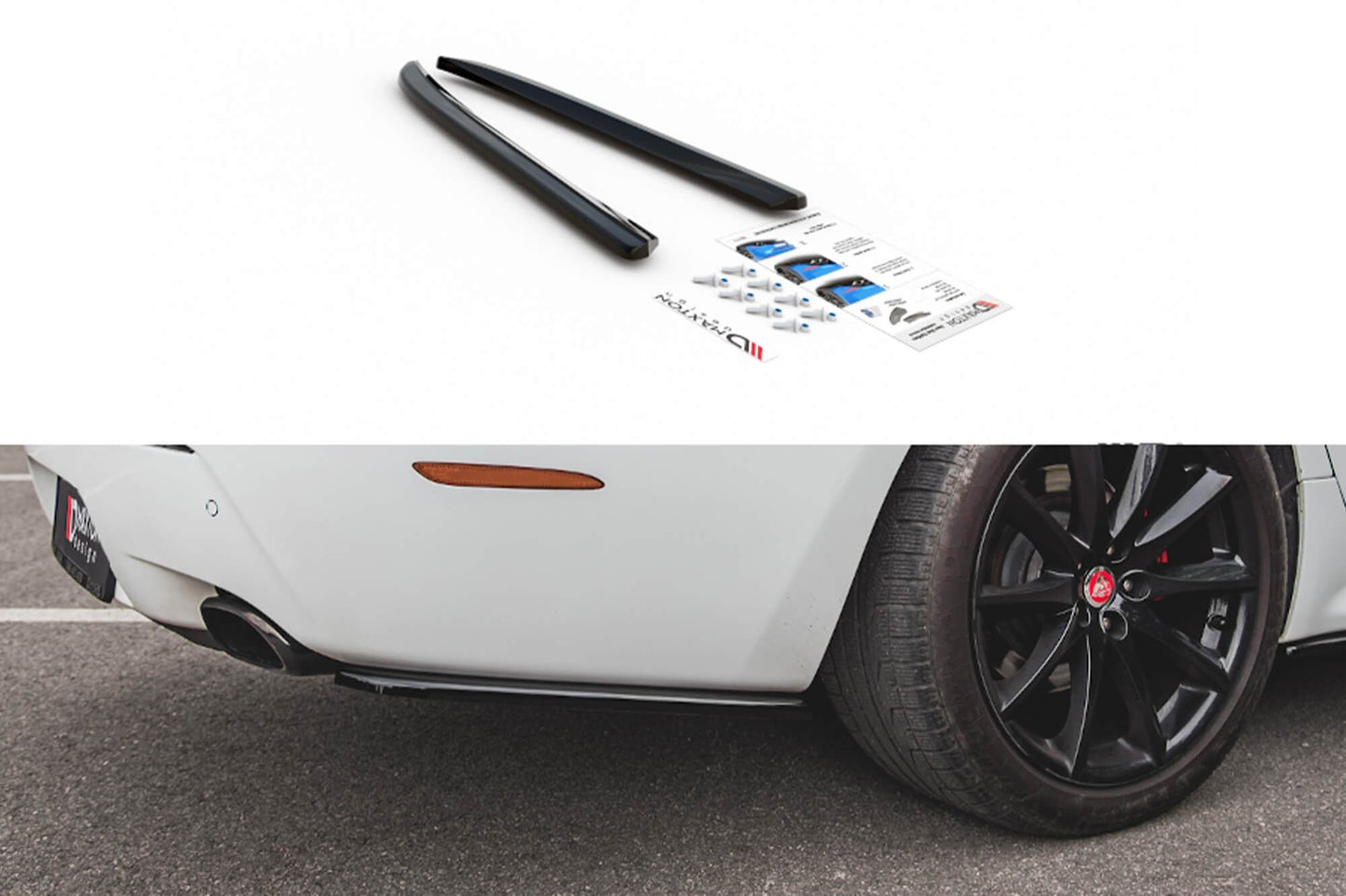 Extensii laterale Maxton Design pentru bara spate a Jaguar XJ X351 (2009-2019), culoare carbon
