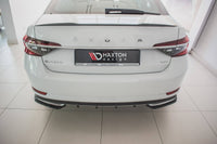 Maxton Design side extensions for Skoda Superb hatchback, break (station wagon) rear bumper after 2019, carbon color