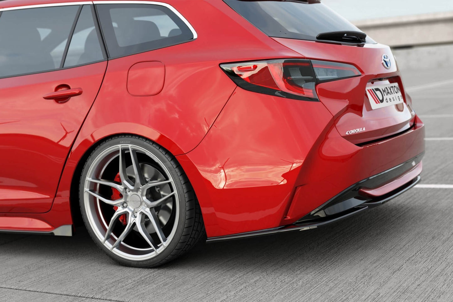 Maxton Design side skirts for Toyota Corolla estate (2019-) rear bumper, carbon look