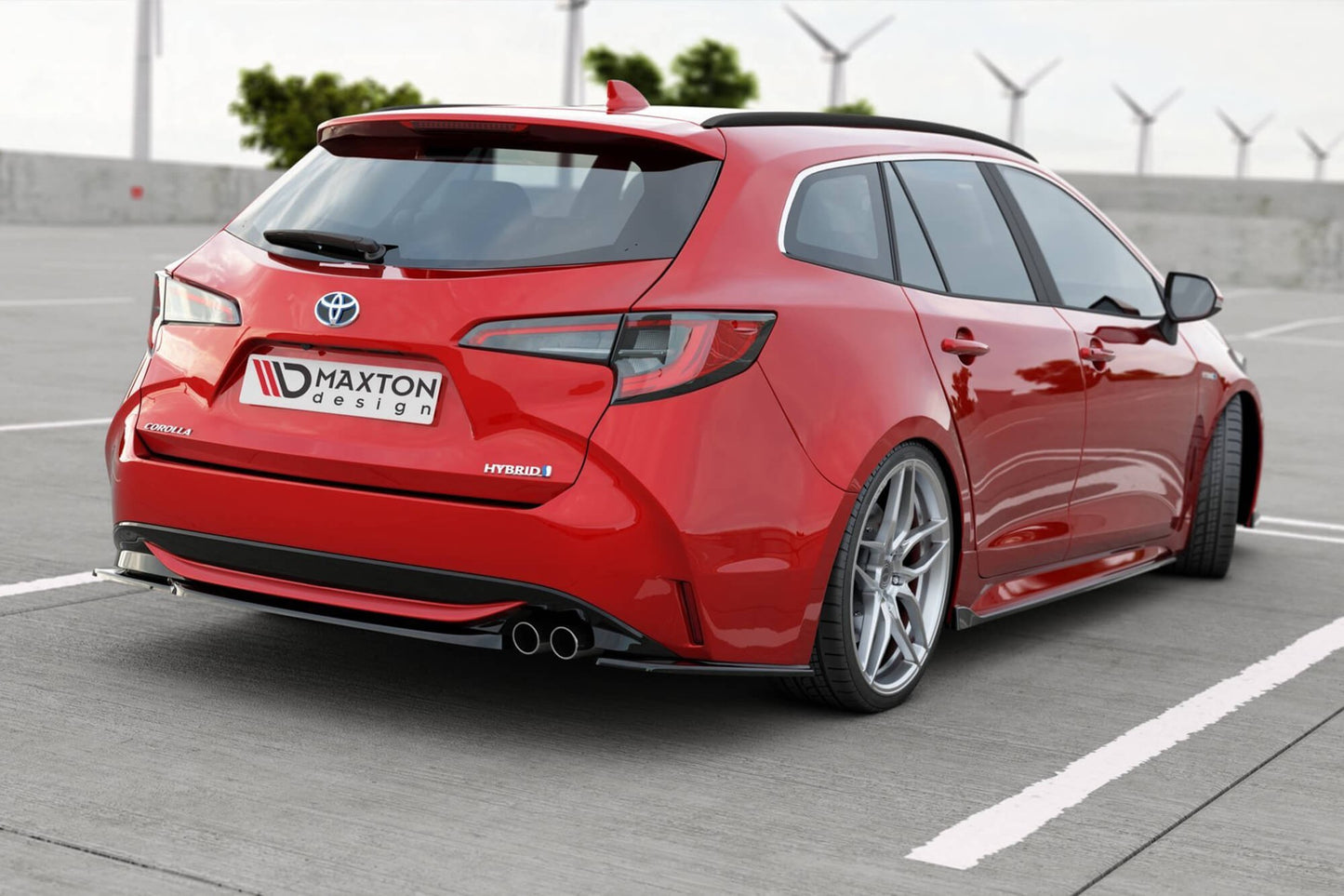 Maxton Design side skirts for Toyota Corolla estate (2019-) rear bumper, carbon look
