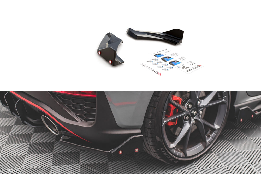 Extensii laterale Maxton Design versiunea 1 pentru bara spate N-Line a Hyundai i30 hatchback (2020-), negru lac