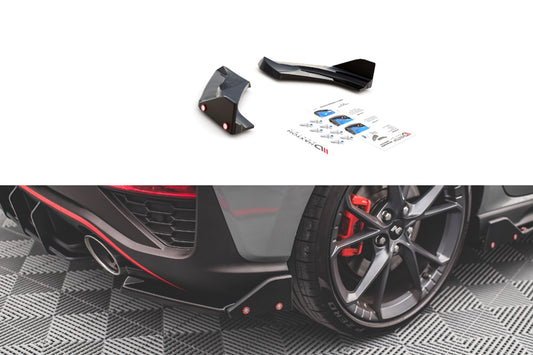 Extensii laterale Maxton Design versiunea 1 pentru bara spate N-Line a Hyundai i30 hatchback (2020-), negru lac