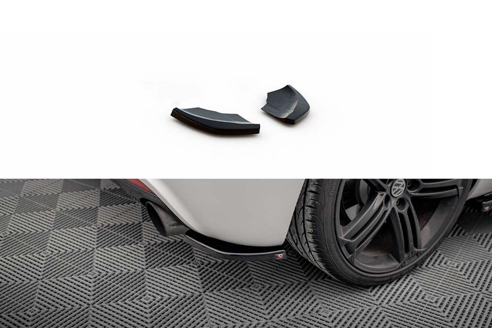 Extensii laterale Maxton Design versiunea 2 pentru bara spate a Volkswagen Scirocco R (2008-2014), lac negru