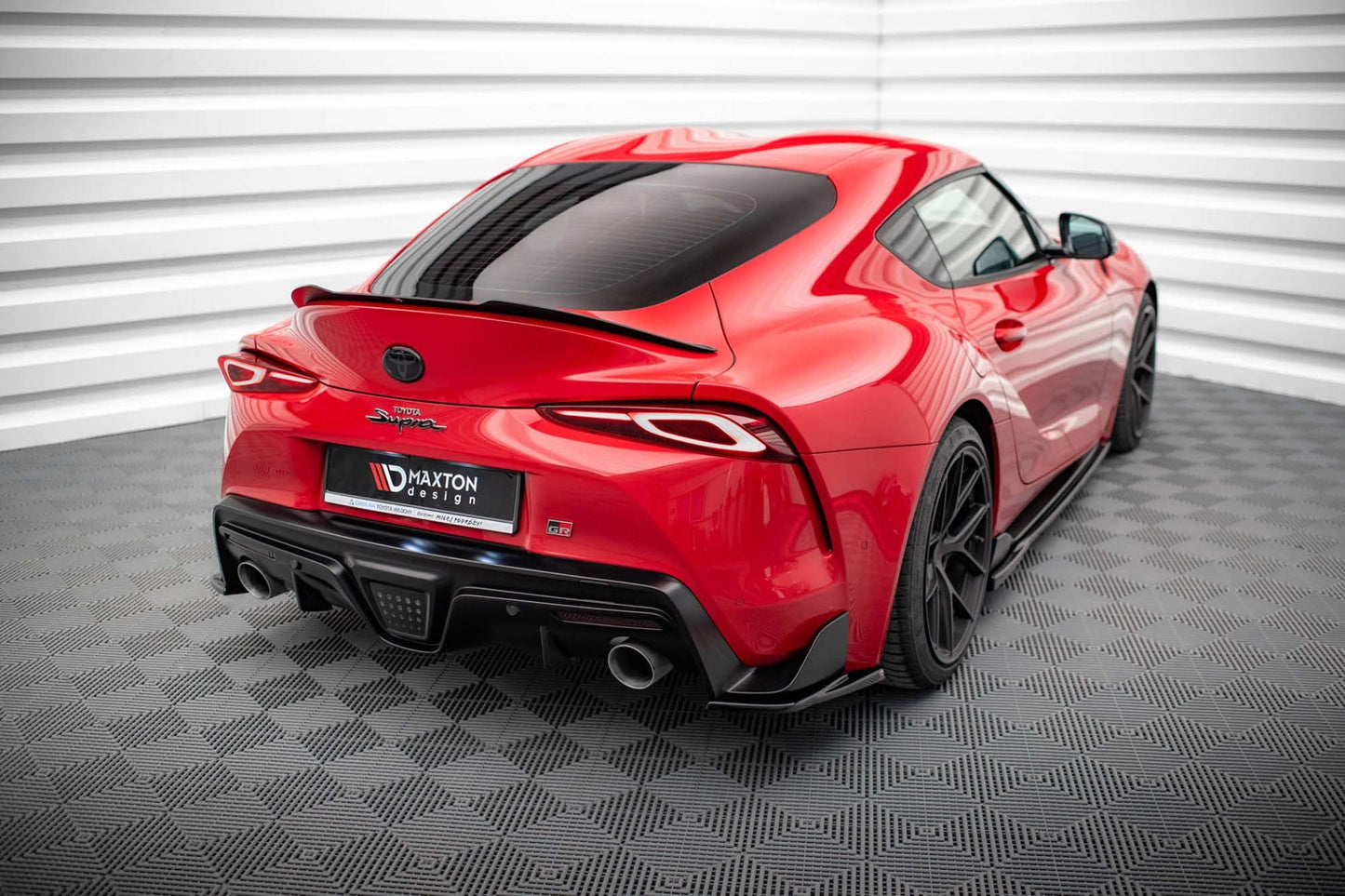 Maxton Design Side Skirts v.3 for Toyota Supra (2019+) Rear Bumper, Gloss Black