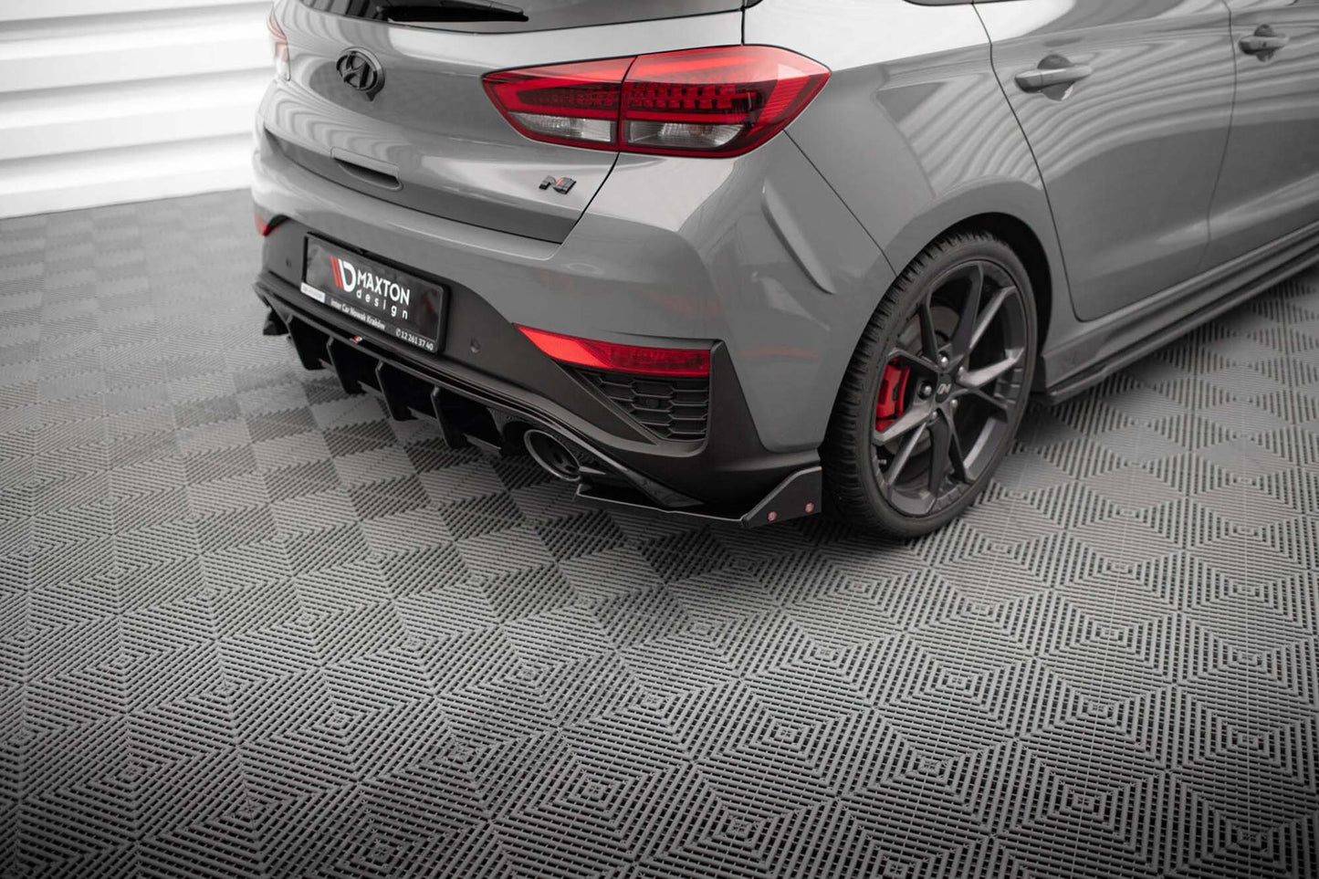 Extensii laterale Maxton Design versiunea 4 pentru bara spate a Hyundai i30 N hatchback (2020-), negru lac