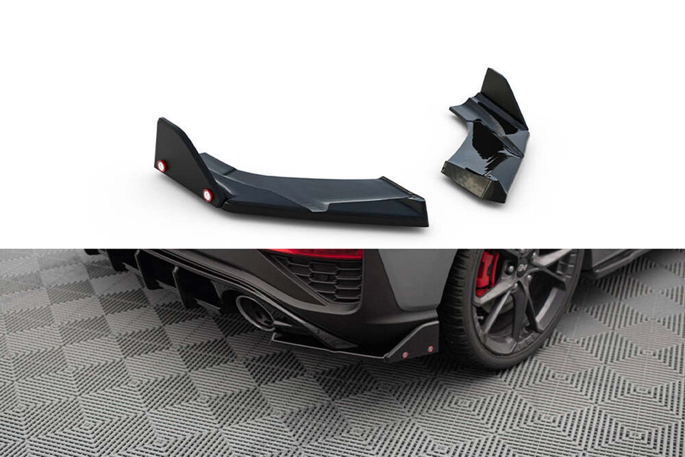 Extensii laterale Maxton Design versiunea 4 pentru bara spate a Hyundai i30 N hatchback (2020-), negru lac