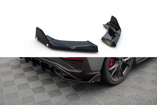 Extensii laterale Maxton Design versiunea 4 pentru bara spate a Hyundai i30 N hatchback (2020-), negru lac