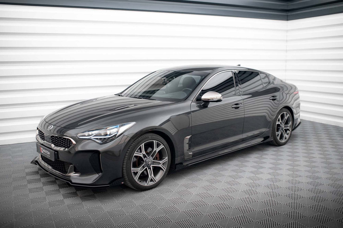 Maxton Design Side Skirts Diffusers for Kia Stinger GT, GT-Line, Standard (2017-2023), Gloss Black