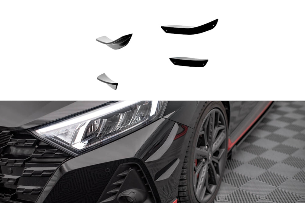 Maxton Design insertii laterale pentru bara fata Hyundai i20 N (2020+), negru mat