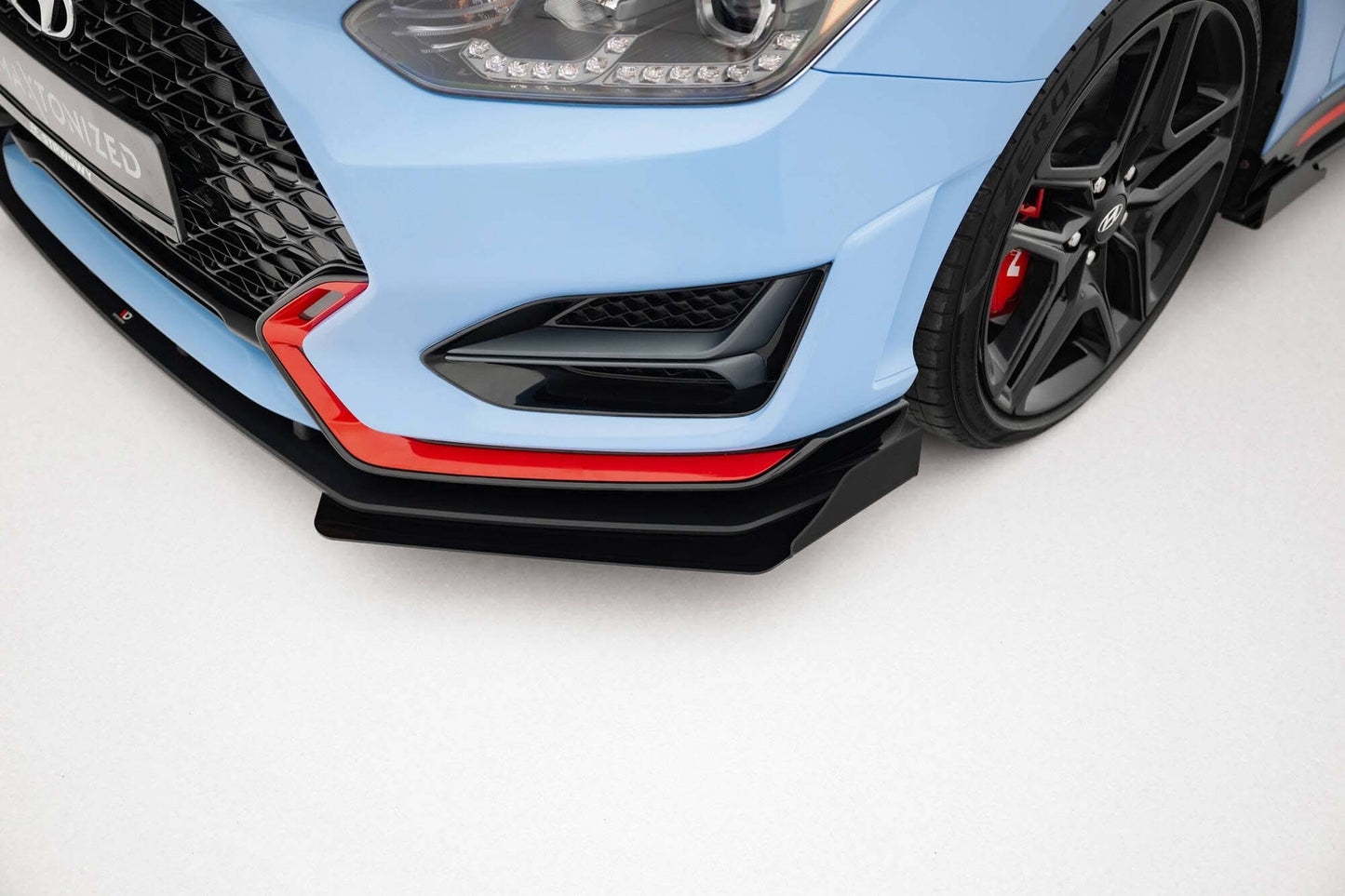 Inserții laterale Maxton Design pentru bara fata a Hyundai Veloster N (2018-2022), negru lac