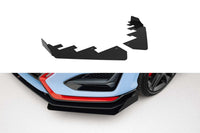 Inserții laterale Maxton Design pentru bara fata a Hyundai Veloster N (2018-2022), negru lac