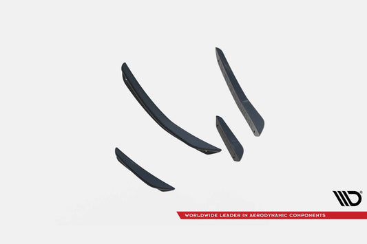 Praguri laterale Maxton Design pentru bara față a Volkswagen Scirocco R 2008-2014, negru mat