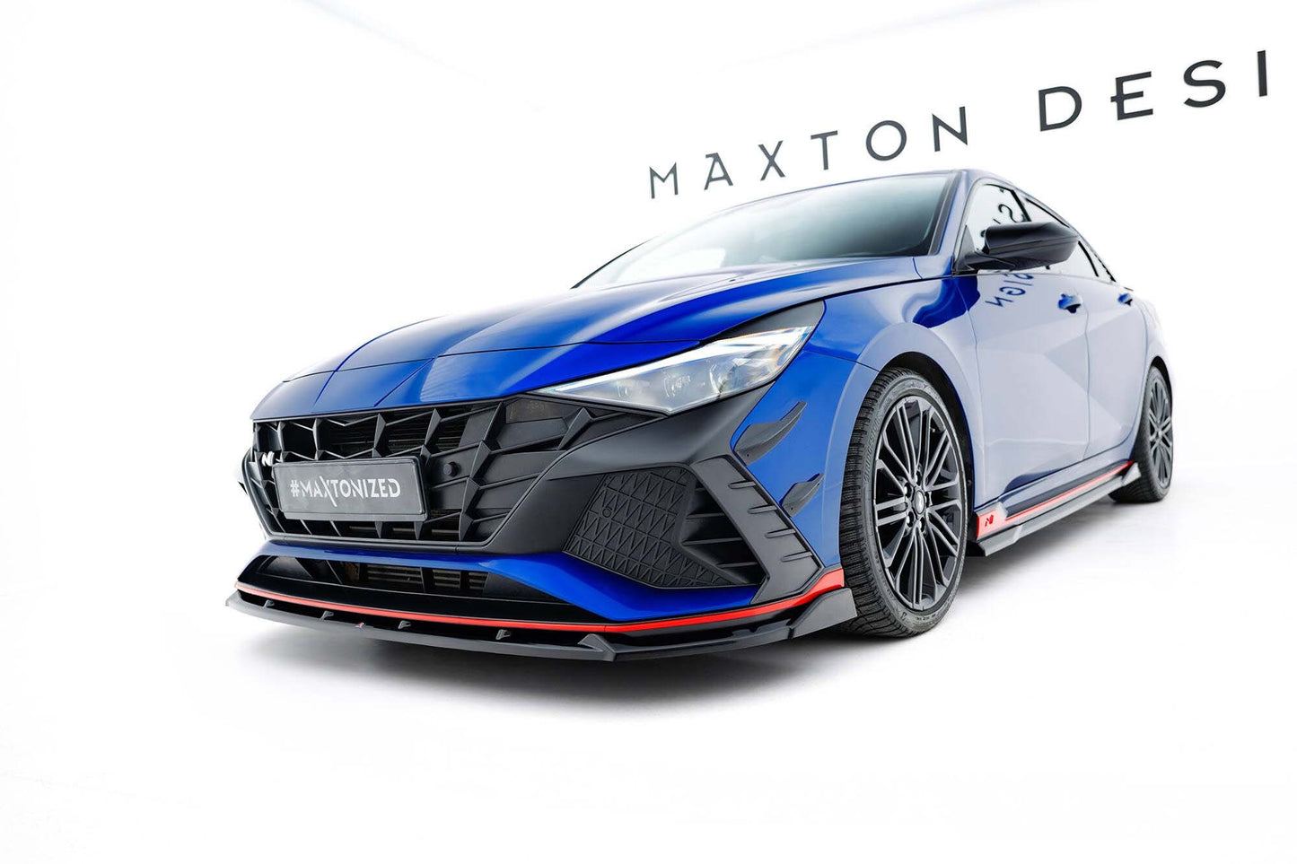 Maxton Design insertii laterale pentru bara fata Hyundai Elantra N (2020-2023), negru lac