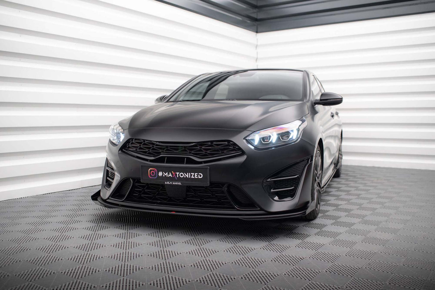 Maxton Design extensii laterale pentru bara față Kia Proceed GT, GT-Line, Ceed GT (2022+), negru lucios