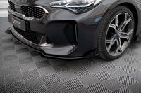 Maxton Design side skirts for the front bumper of the Kia Stinger GT, GT-Line, Standard (2017-2023), black lacquer