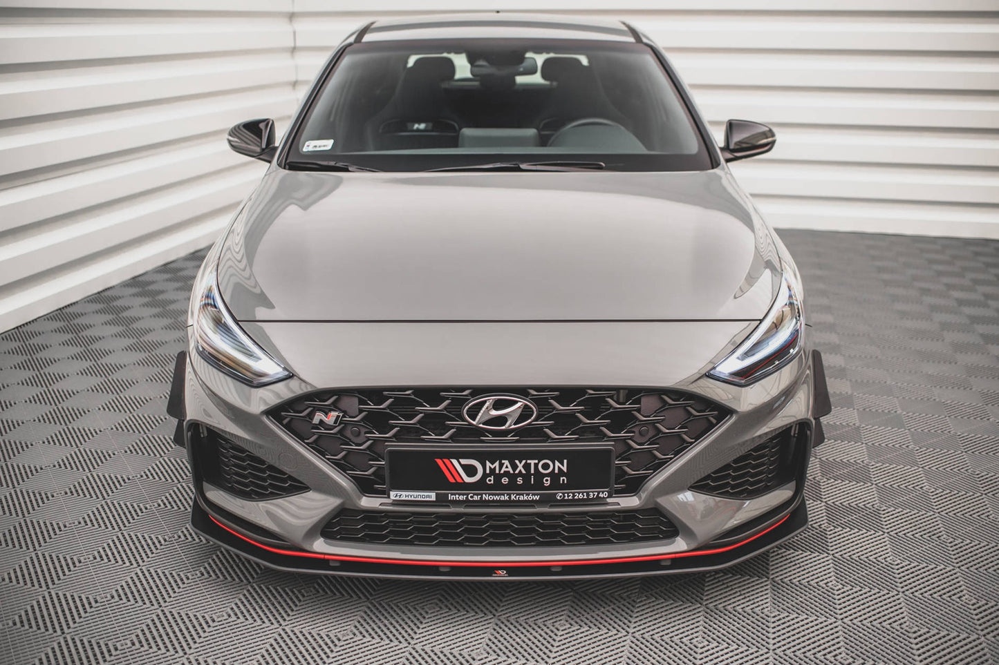 Inserții laterale Maxton Design pentru bara fata N-Line a Hyundai i30 hatchback, station wagon (2020-), negru mat