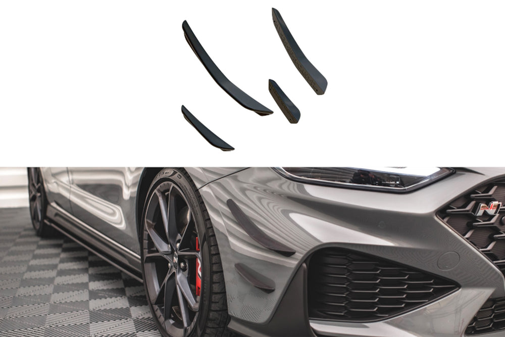 Inserții laterale Maxton Design pentru bara fata N-Line a Hyundai i30 hatchback, station wagon (2020-), negru mat