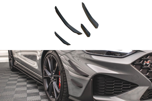 Inserții laterale Maxton Design pentru bara fata N-Line a Hyundai i30 hatchback, station wagon (2020-), negru mat