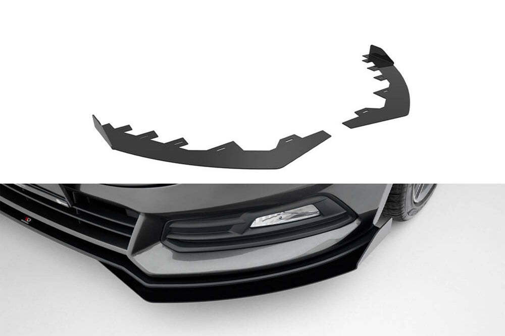 Extensii laterale Maxton Design pentru bara fata ST a Ford Focus (2015-2018), negru lucios