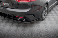 Maxton Design side skirts for Kia Stinger GT-Line (2017-2023) rear bumper, matt black