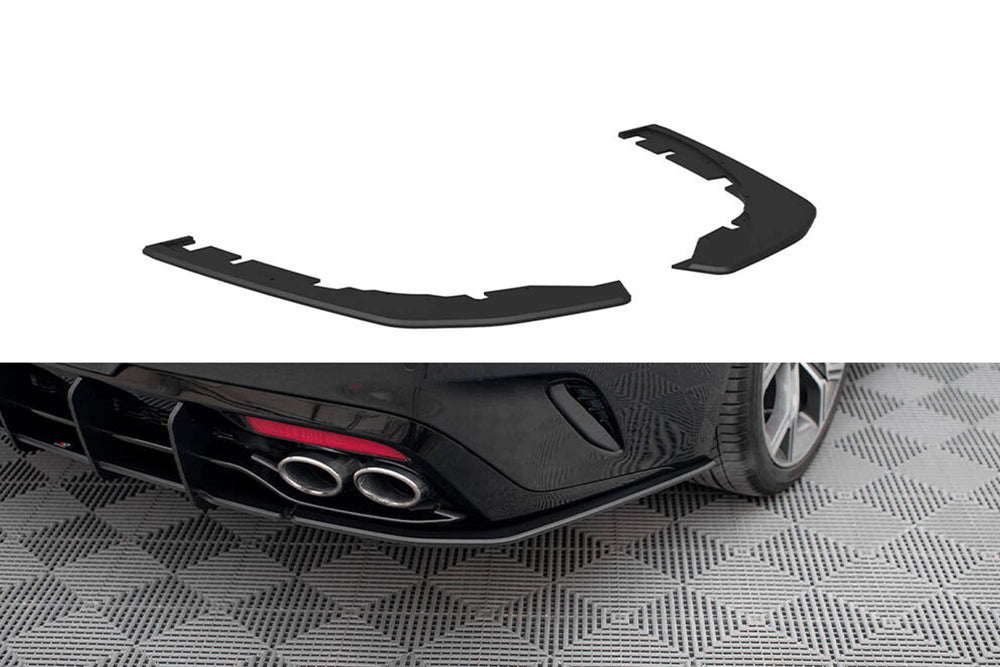 Maxton Design side skirts for Kia Stinger GT-Line (2017-2023) rear bumper, matt black