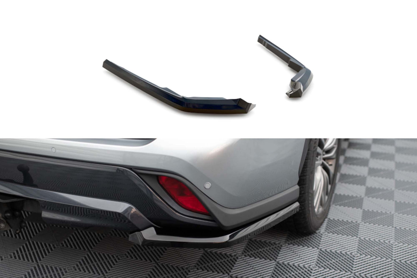Side Skirts Diffusers Maxton Design for Toyota Highlander (from 2019), gloss black