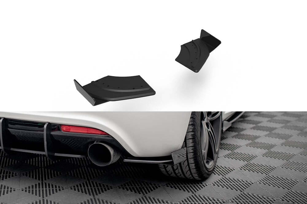Praguri laterale Maxton Design pentru bara spate a Volkswagen Scirocco R (2008-2014), negru mat