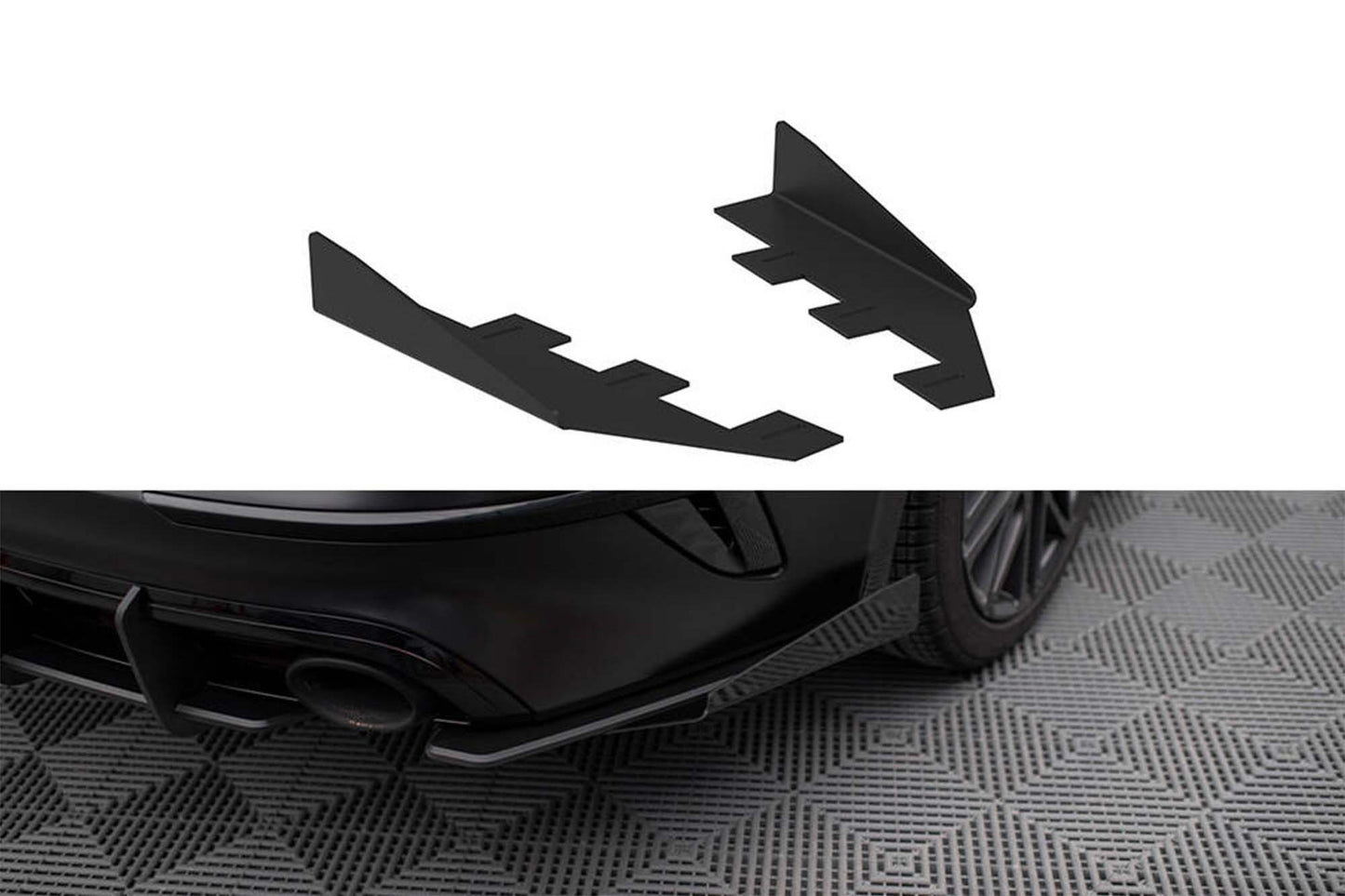 Maxton Design inserții laterale pentru bara spate a Kia Proceed GT (2022+), negru lucios