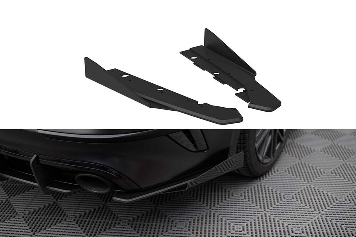 Inserții laterale Maxton Design pentru bara spate GT a Kia Pro Ceed (2022-), negru mat