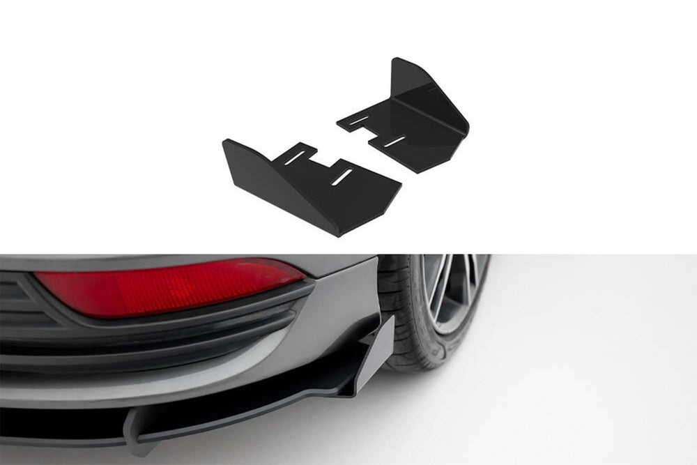 Insertii laterale Maxton Design pentru bara spate ST a Ford Focus (2015-2018), negru lucios