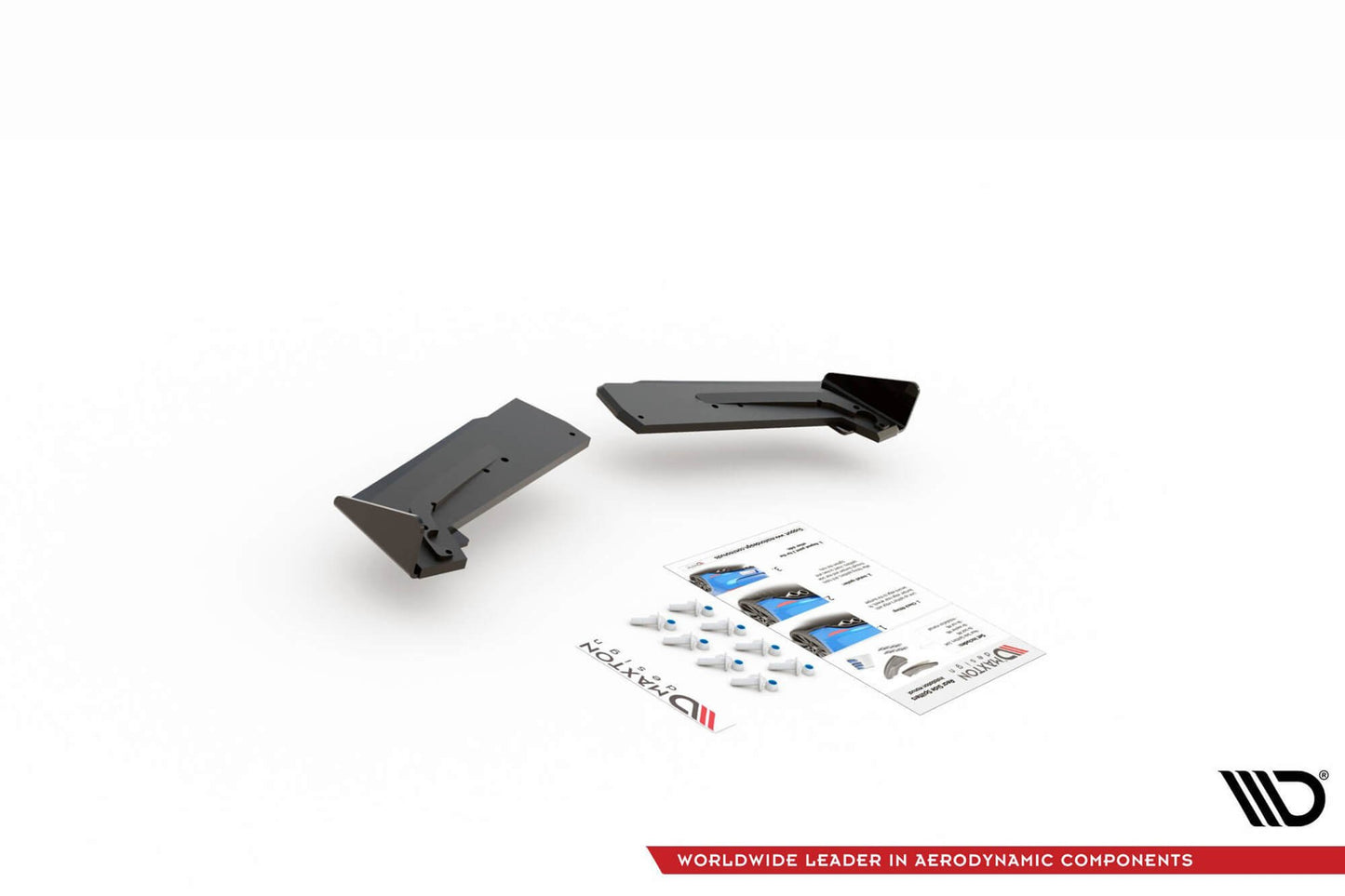 Extensii laterale cu aripioare tip Racing Maxton Design pentru bara spate GR a Toyota Yaris (dupa 2020), negru mat/lucios