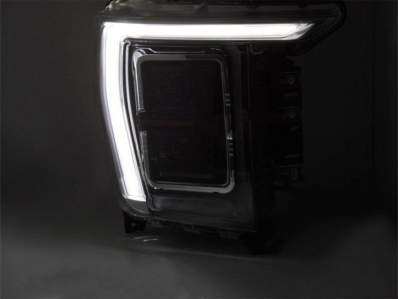Set faruri LED tuning pentru Ford F150 (2020-2023) cu baza neagra, pentru modelul cu lumini DRL din fabrica, stanga si dreapta