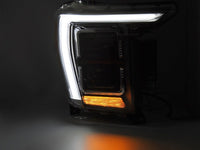 Set faruri LED tuning pentru Ford F150 (2020-2023) cu baza neagra, pentru modelul cu lumini DRL din fabrica, stanga si dreapta