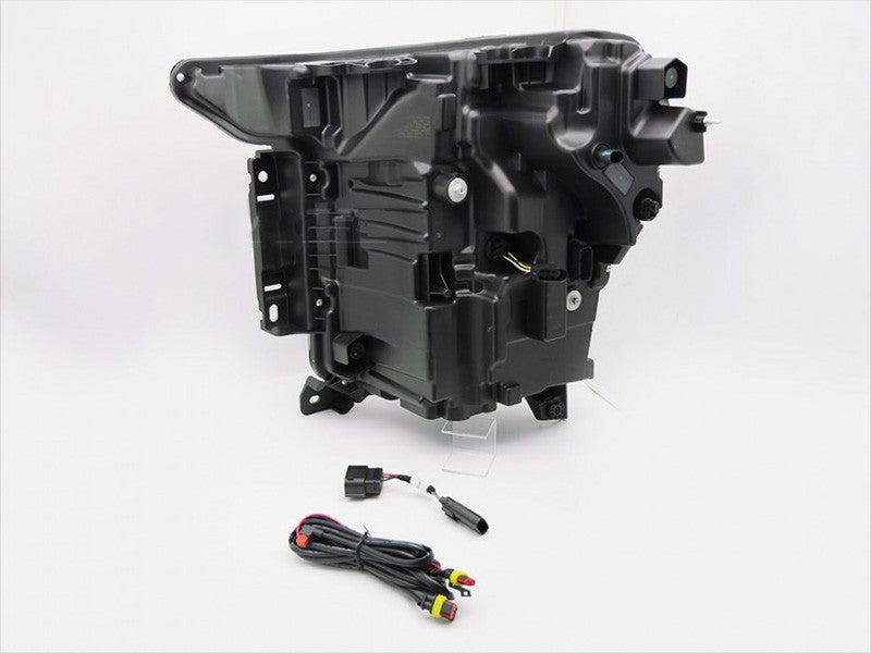 Set faruri LED tuning pentru Ford F150 (2020-2023) cu baza neagra, pentru modelul cu lumini DRL din fabrica, stanga si dreapta