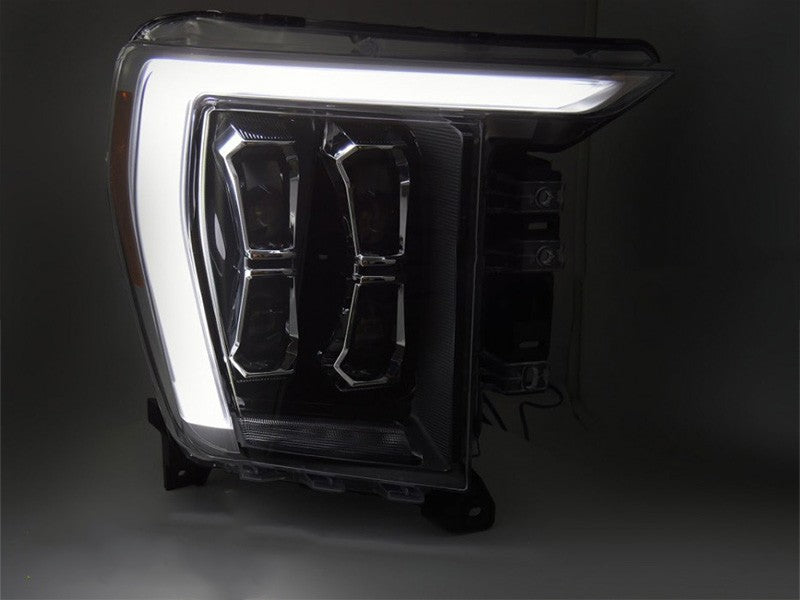 Set faruri LED tuning pentru Ford F150 (2020-2023) cu baza neagra, pentru modelul cu lumini DRL din fabrica, stanga si dreapta