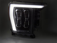 Set faruri LED tuning pentru Ford F150 (2020-2023) cu baza neagra, pentru modelul cu lumini DRL din fabrica, stanga si dreapta