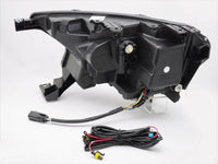 Set faruri tuning LED pentru Ford Ranger (2016-2022), cu baza neagra, cu semnalizatoare dinamice, pentru modelul cu lumini DRL din fabrica, stanga si dreapta