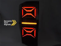 Set stopuri tuning LED pentru Ford Ranger (2011-2018), cu semnalizator dinamic, baza negru-fum, stanga si dreapta
