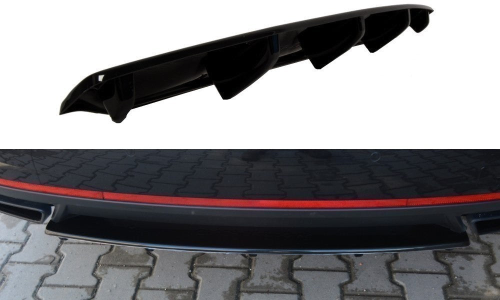Maxton Design RS Rear Diffuser Insert for Skoda Octavia Hatchback, Station Wagon (2013-2019), Gloss Black