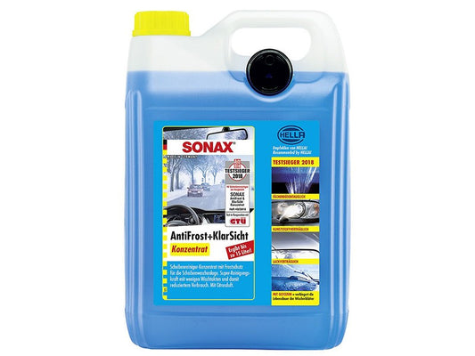 Concentrat lichid de iarna pentru parbriz SONAX AntiFrost + Klarsicht, 5L, cu parfum de lamaie